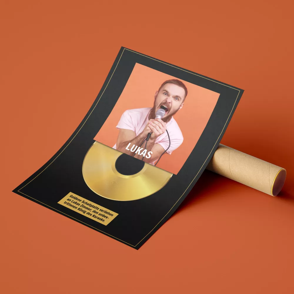 Personalisierbares Goldene Schallplatte Poster