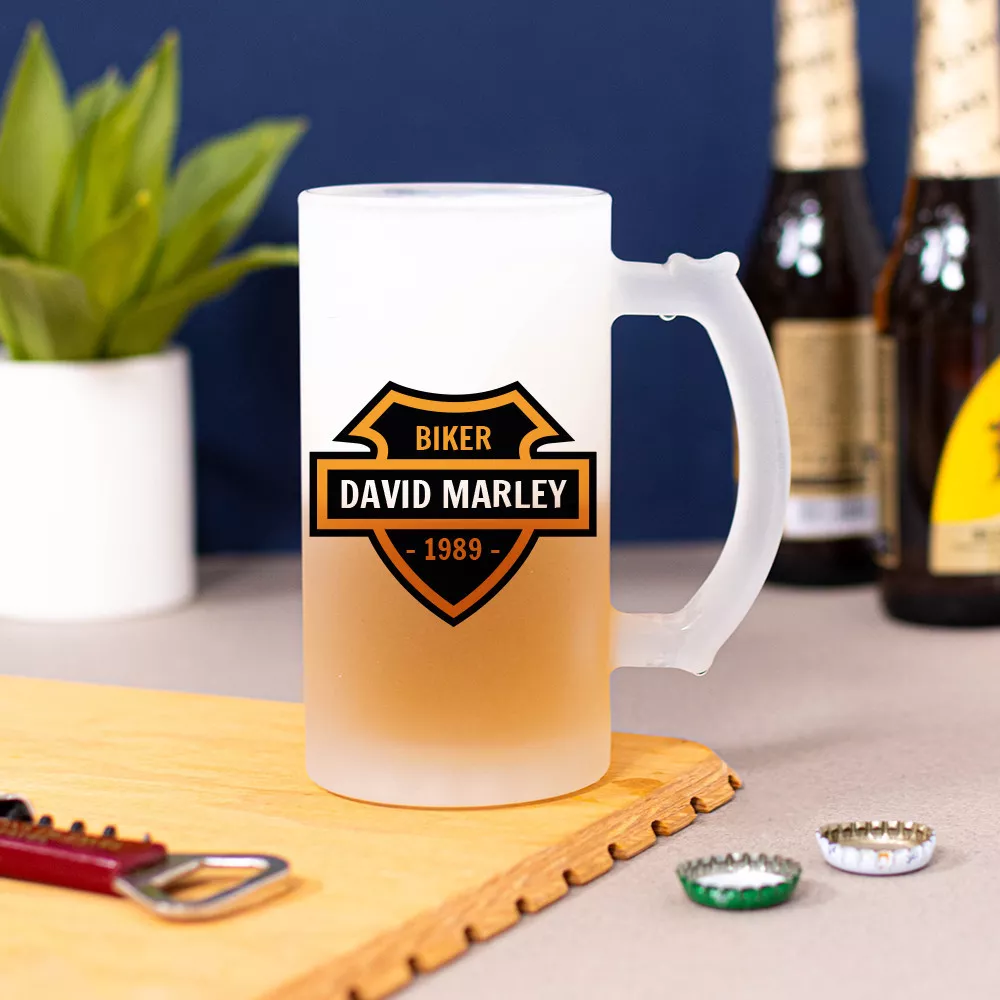 Bierkrug Motorrad zum Personalisieren