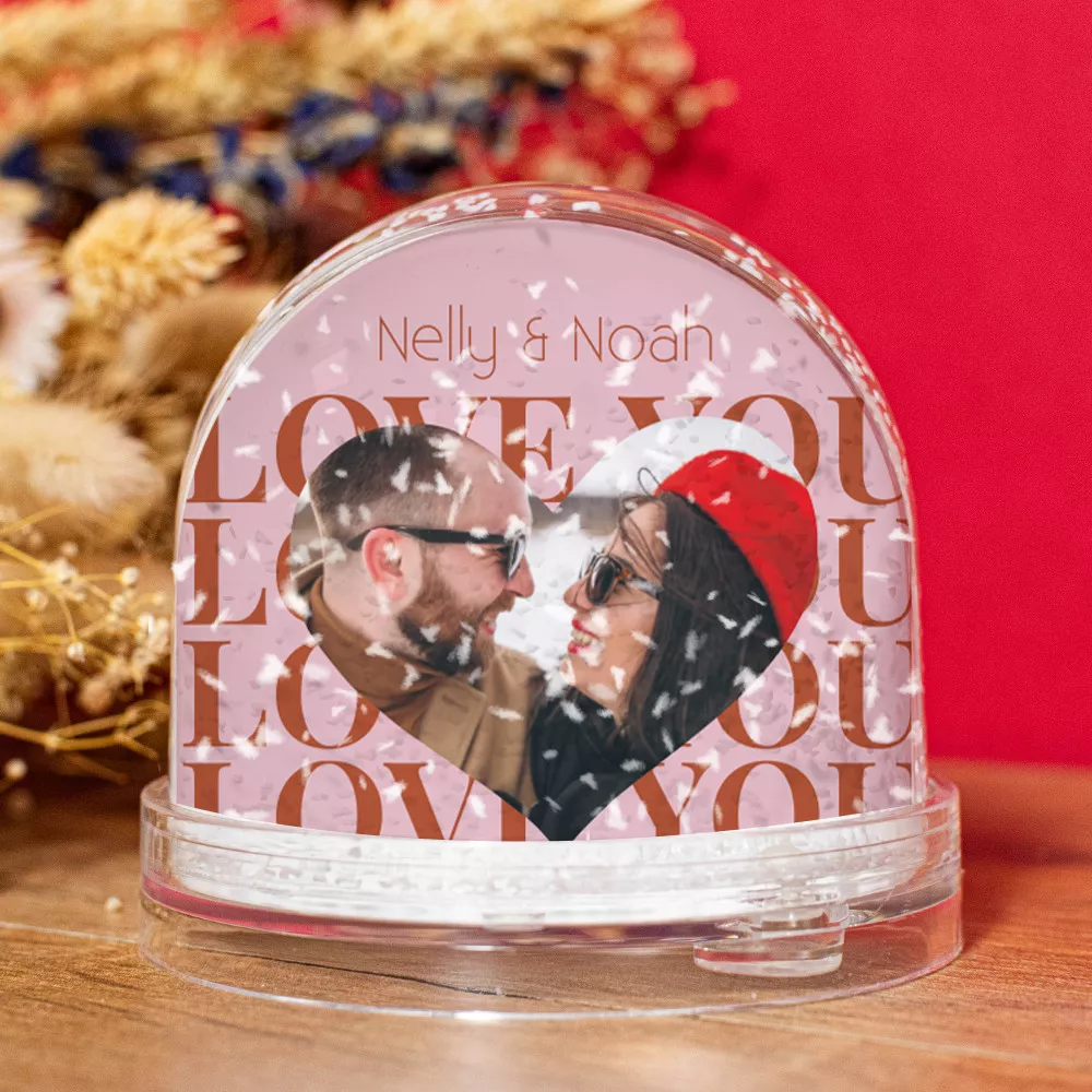 Schneekugel Love You zum Personalisieren