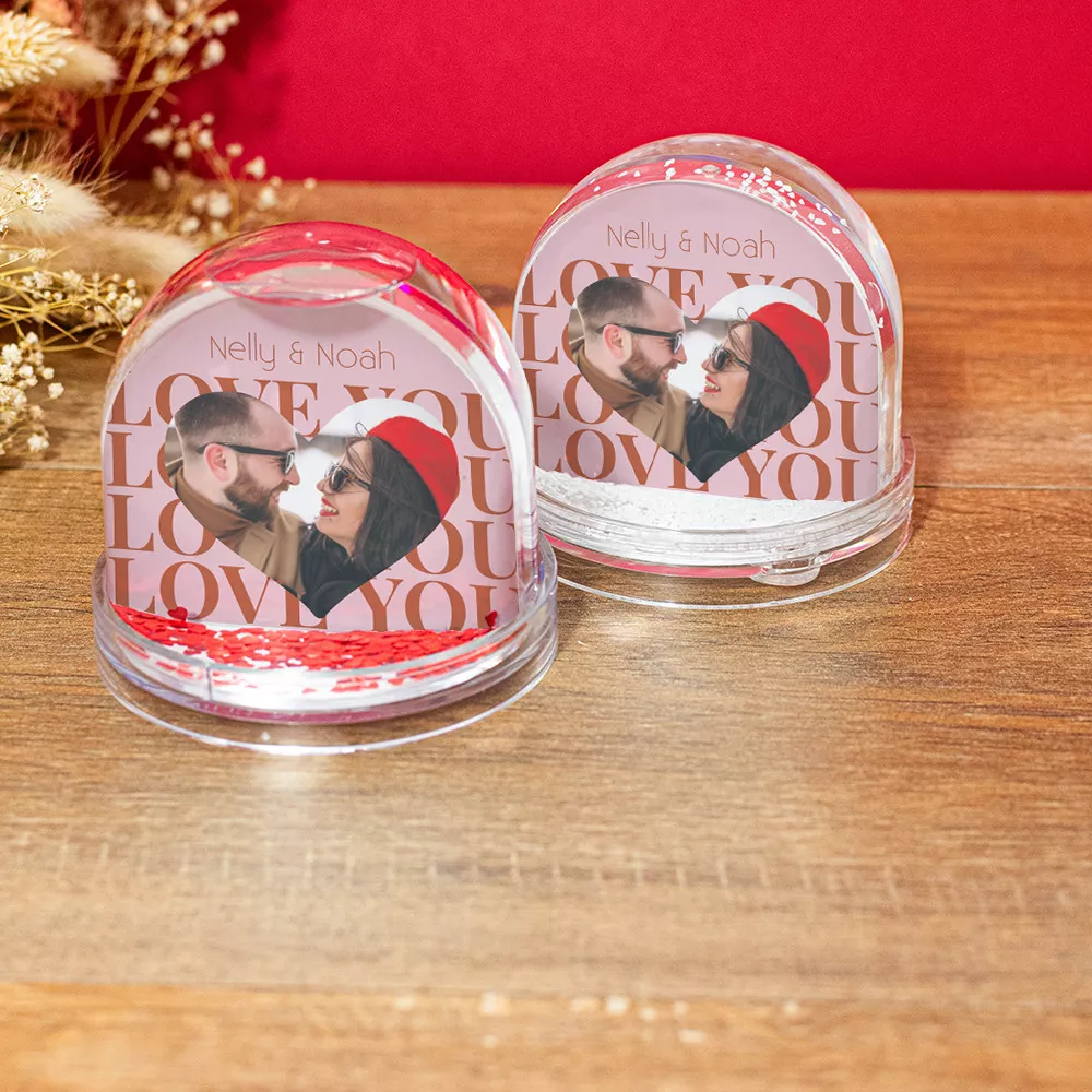 Schneekugel Love You zum Personalisieren