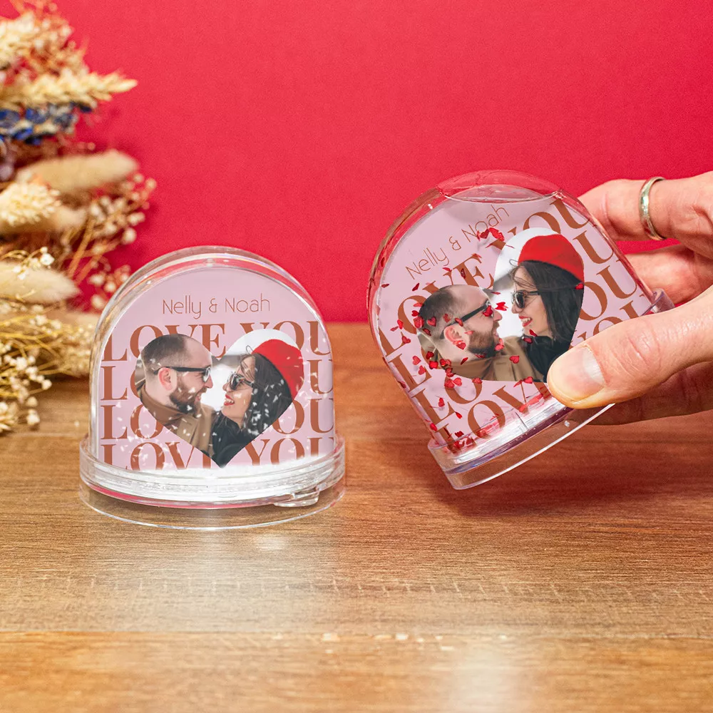 Schneekugel Love You zum Personalisieren