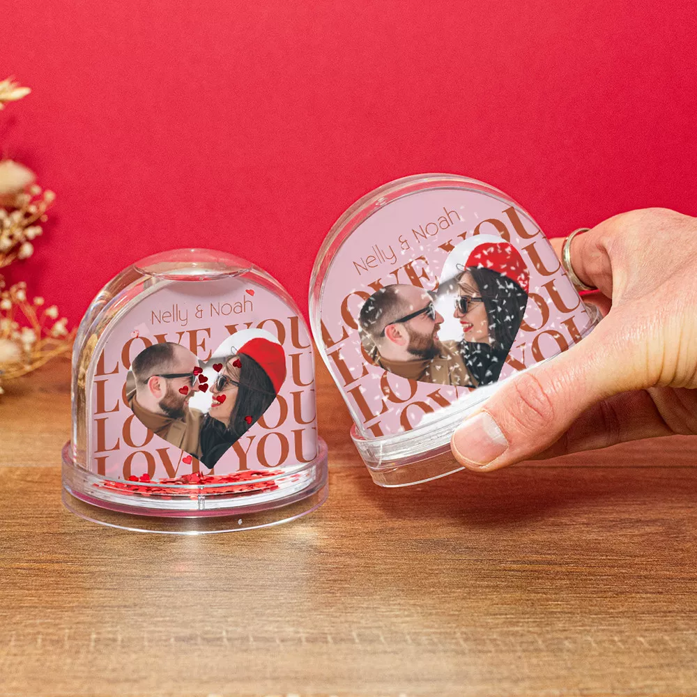 Schneekugel Love You zum Personalisieren