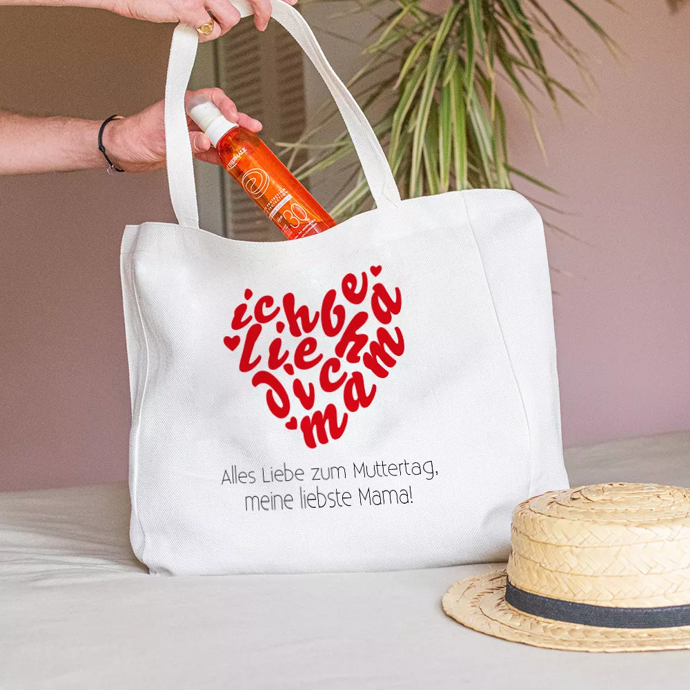 Personalisierbarer Tote Bag „Ich liebe dich, Mama“