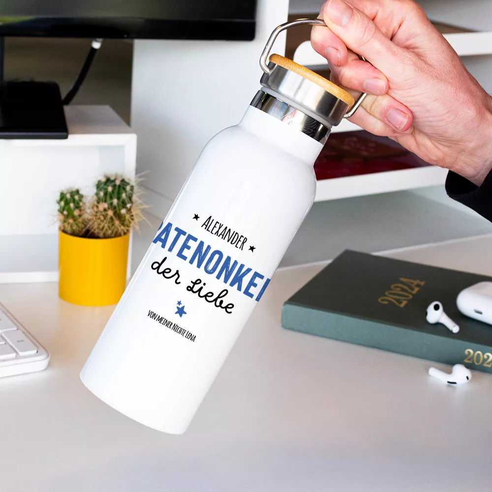 Personalisierbare Isolierflasche für den Patenonkel