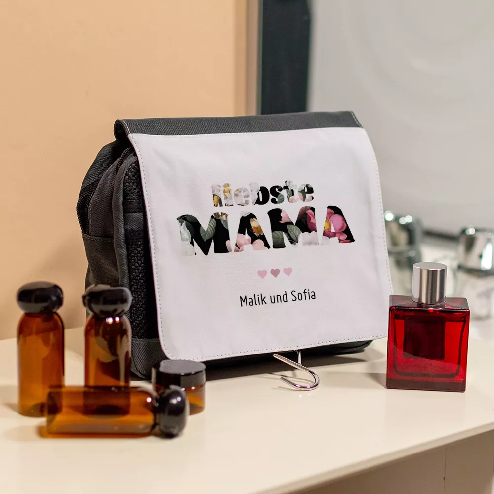 Personalisierbare Kulturtasche „Mama mit Liebe“