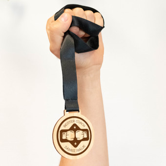 Personalisierbare Holzmedaille „Boxen“