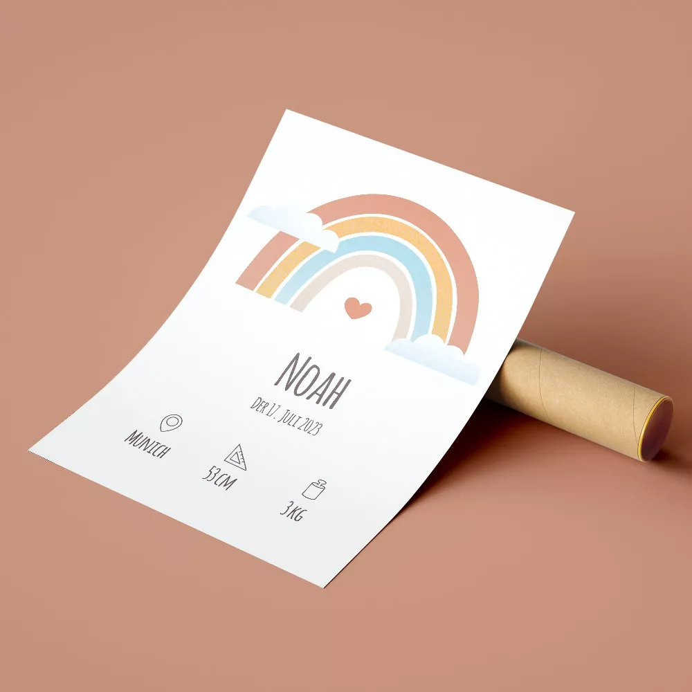 Personalisierbares Geburts Poster