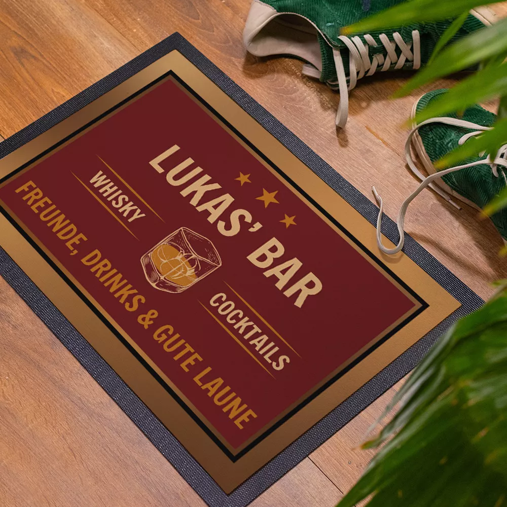 Personalisierbare Fußmatte „Whisky-Bar“