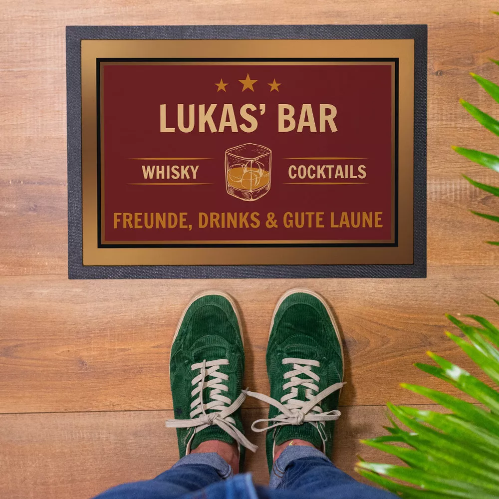 Personalisierbare Fußmatte „Whisky-Bar“