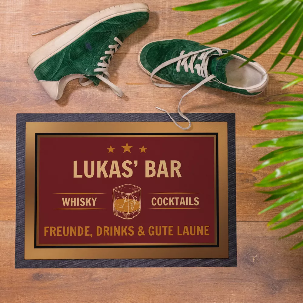 Personalisierbare Fußmatte „Whisky-Bar“
