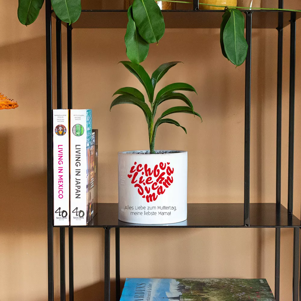 Personalisierbarer Keramikblumentopf Ich liebe dich Mama