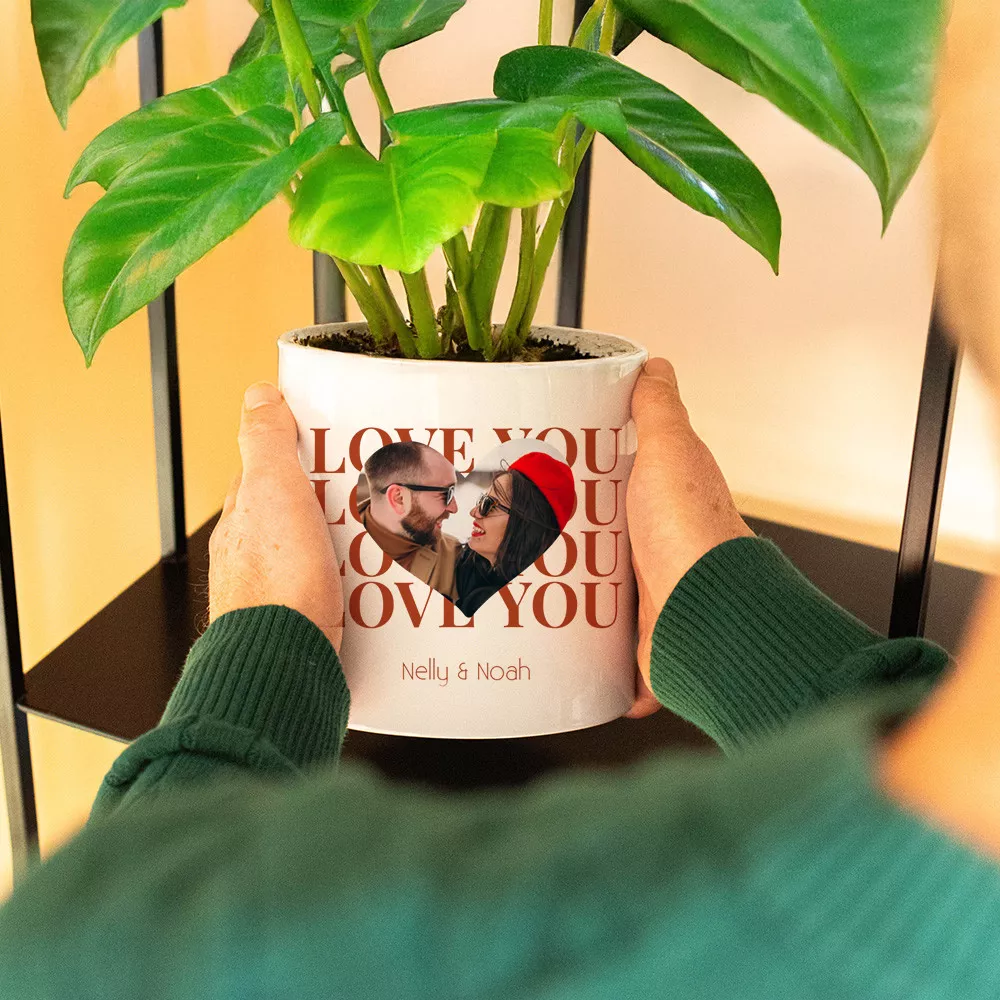 Personalisierbarer Keramikblumentopf Love You