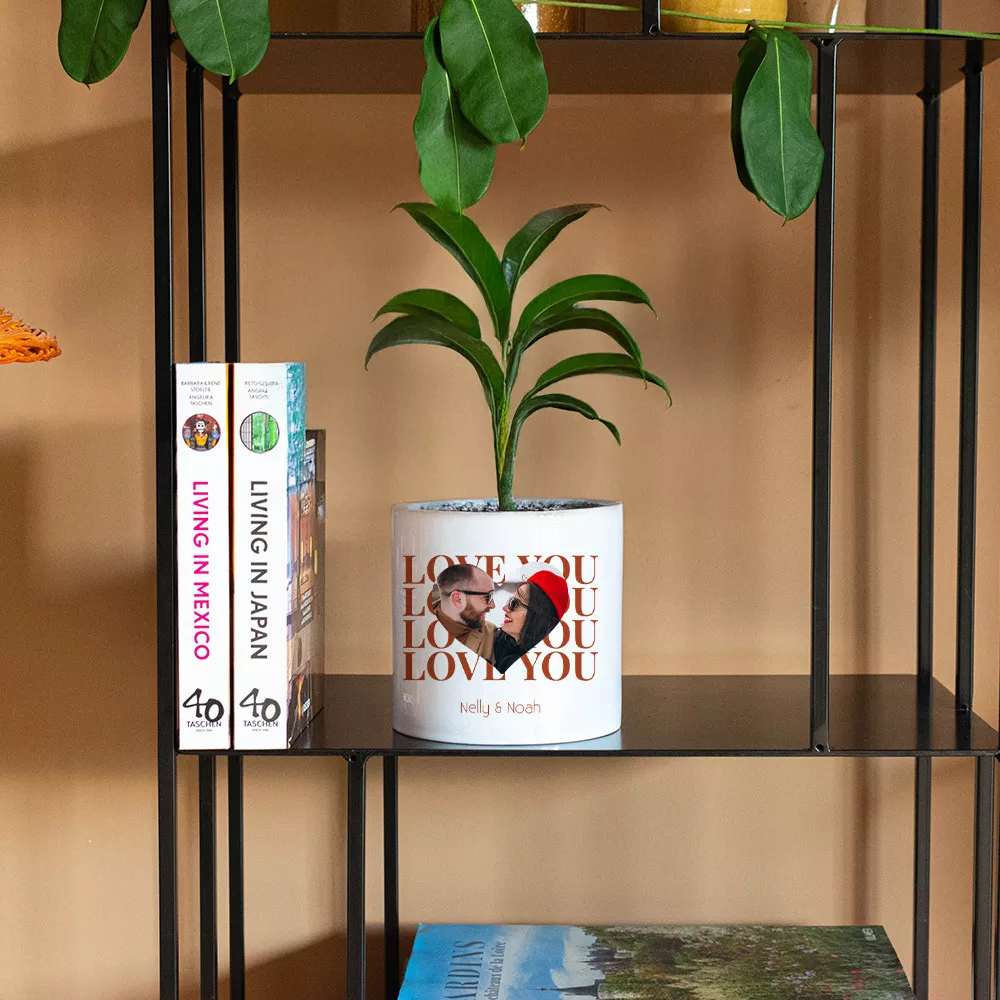 Personalisierbarer Keramikblumentopf Love You