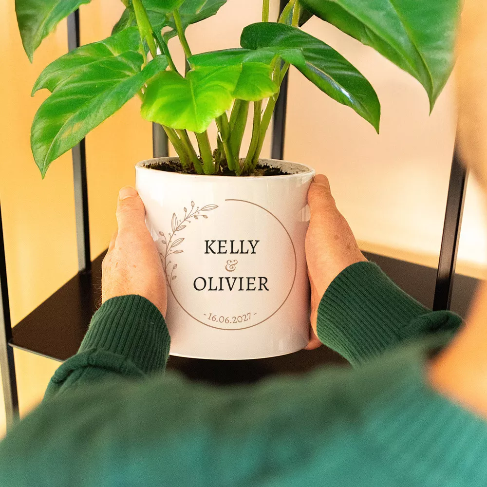 Blumentopf Personalisierte Hochzeitskeramik