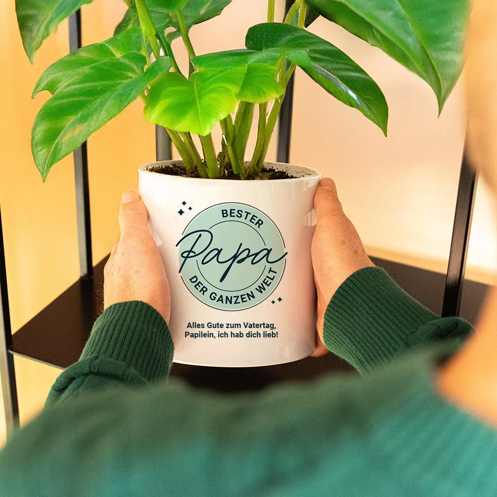 Personalisierbarer Keramikblumentopf Bester Papa