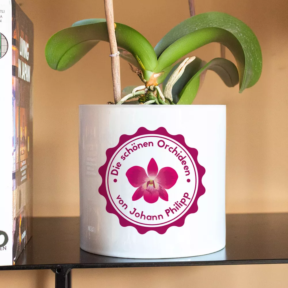 Personalisierbarer Orchideen-Blumentopf