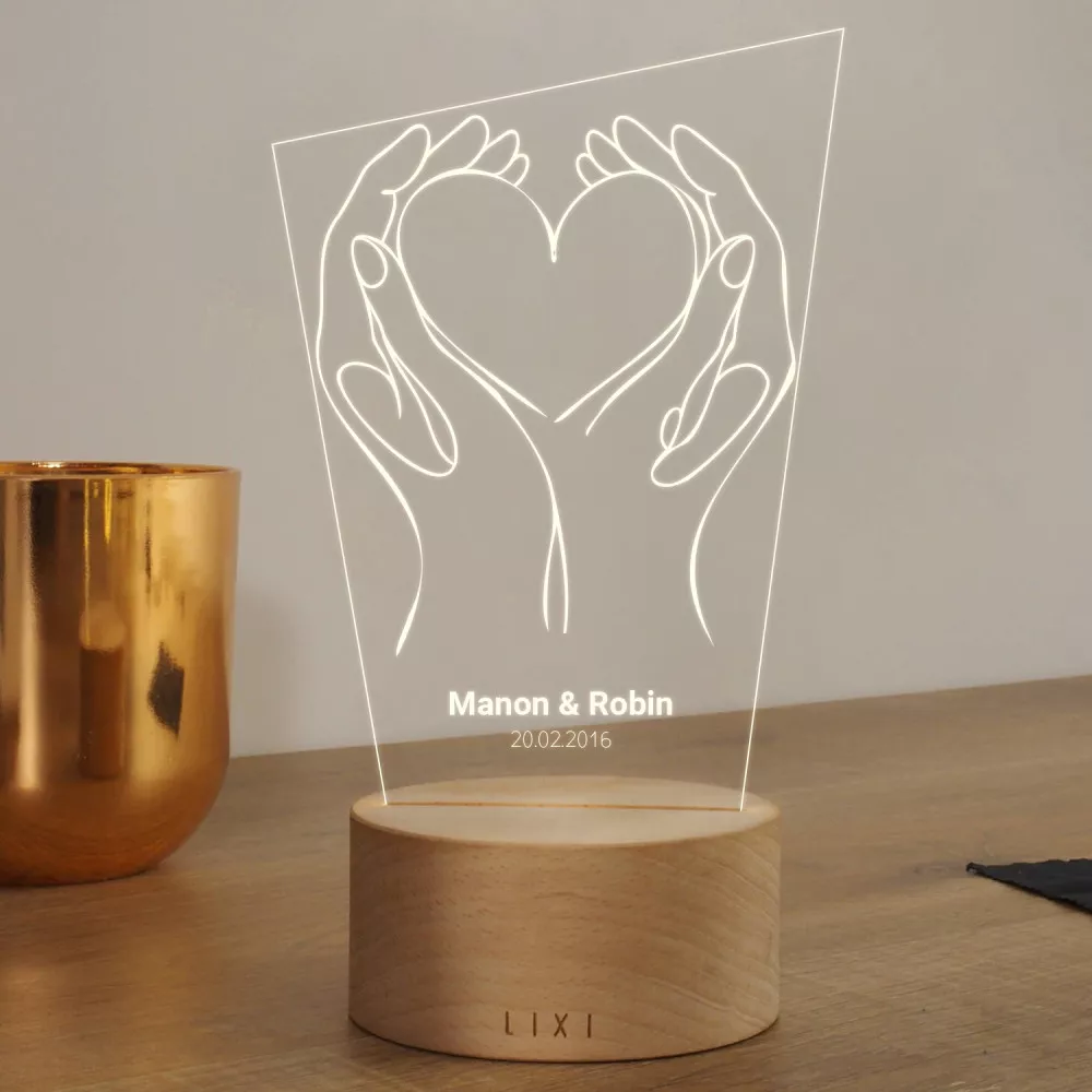 Personalisierte Lixi Leuchte im Herz-Design