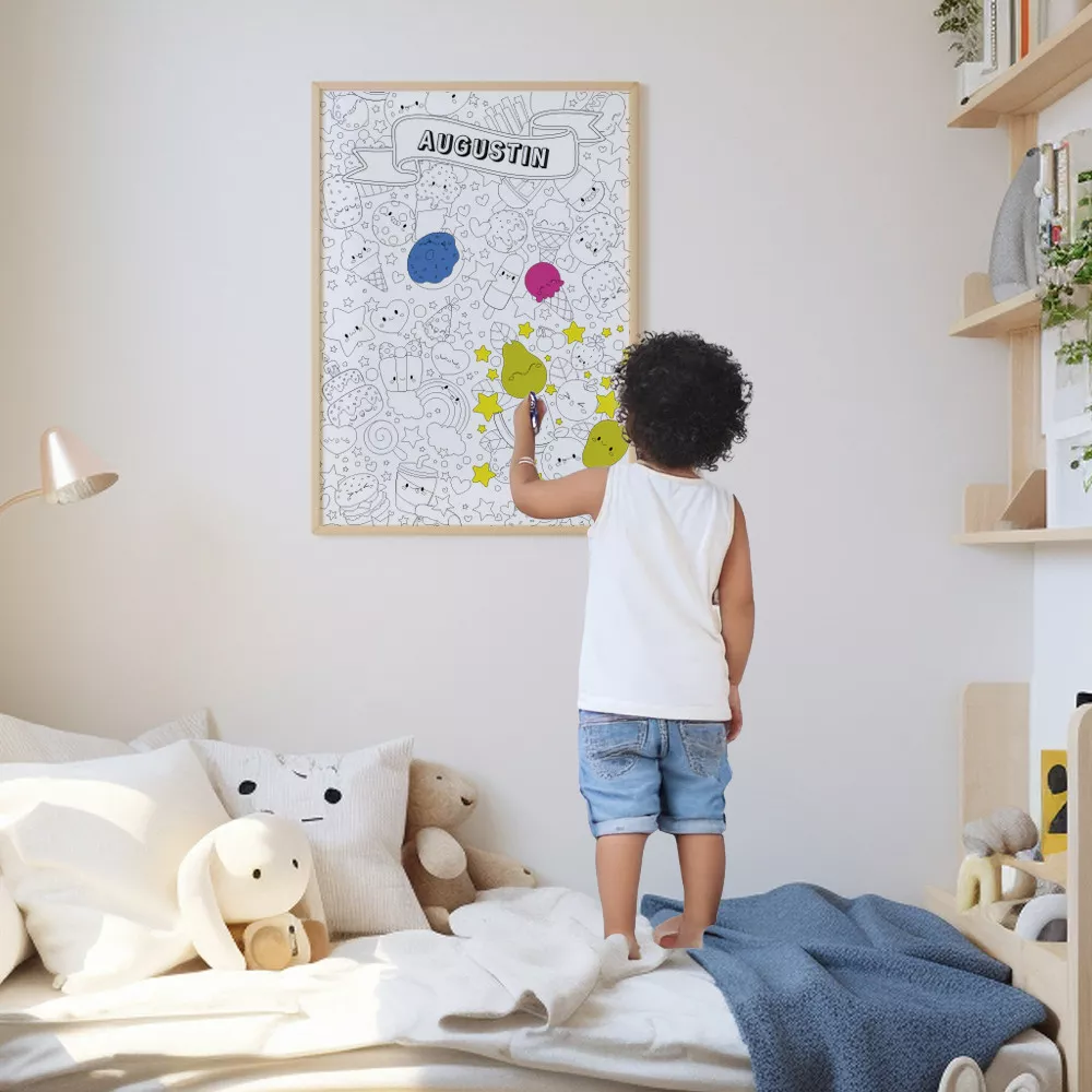 Zeige Riesiges Süßigkeiten-Ausmalbild mit eigenem Namen zur Personalisierung an.