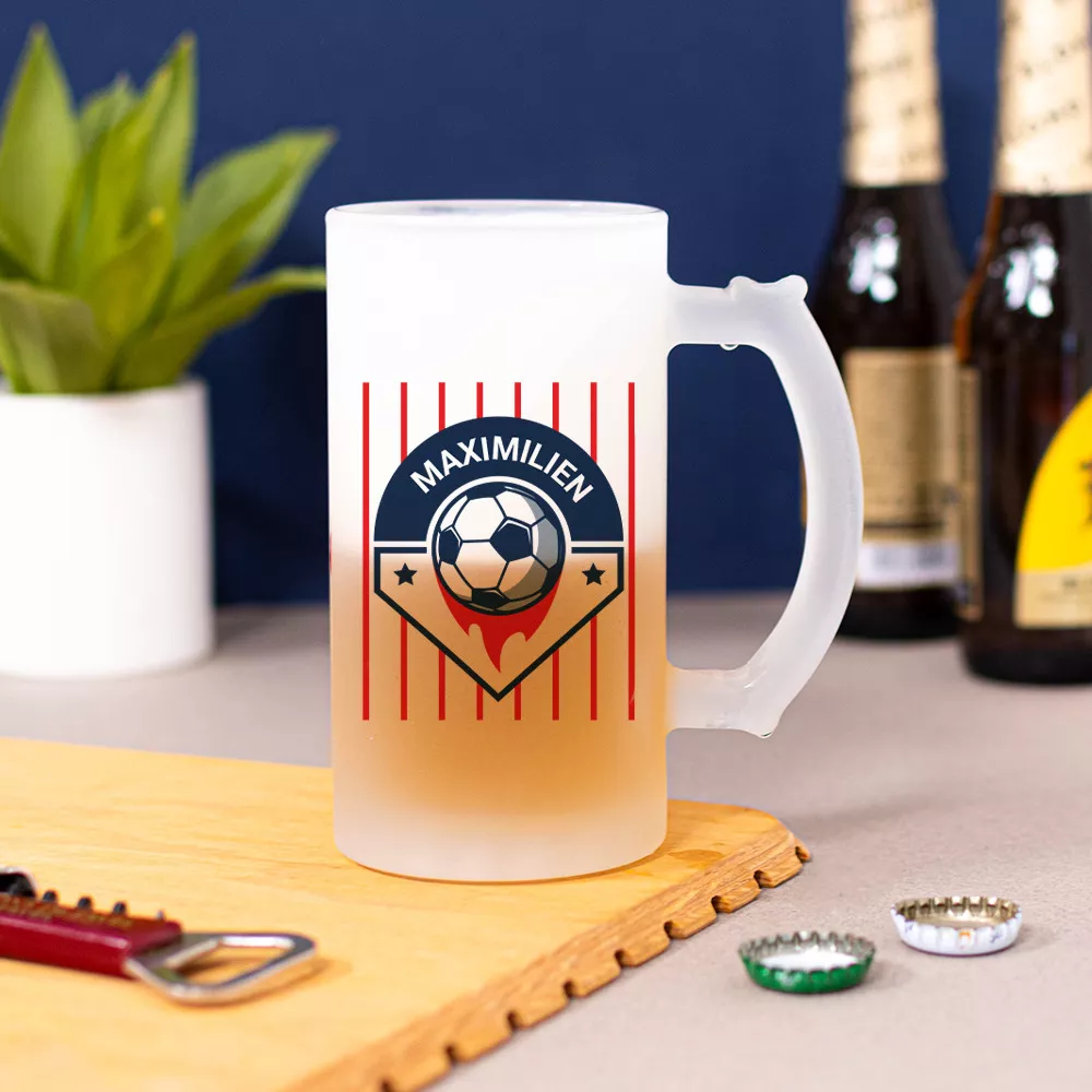 Bierkrug Fußball zum Personalisieren