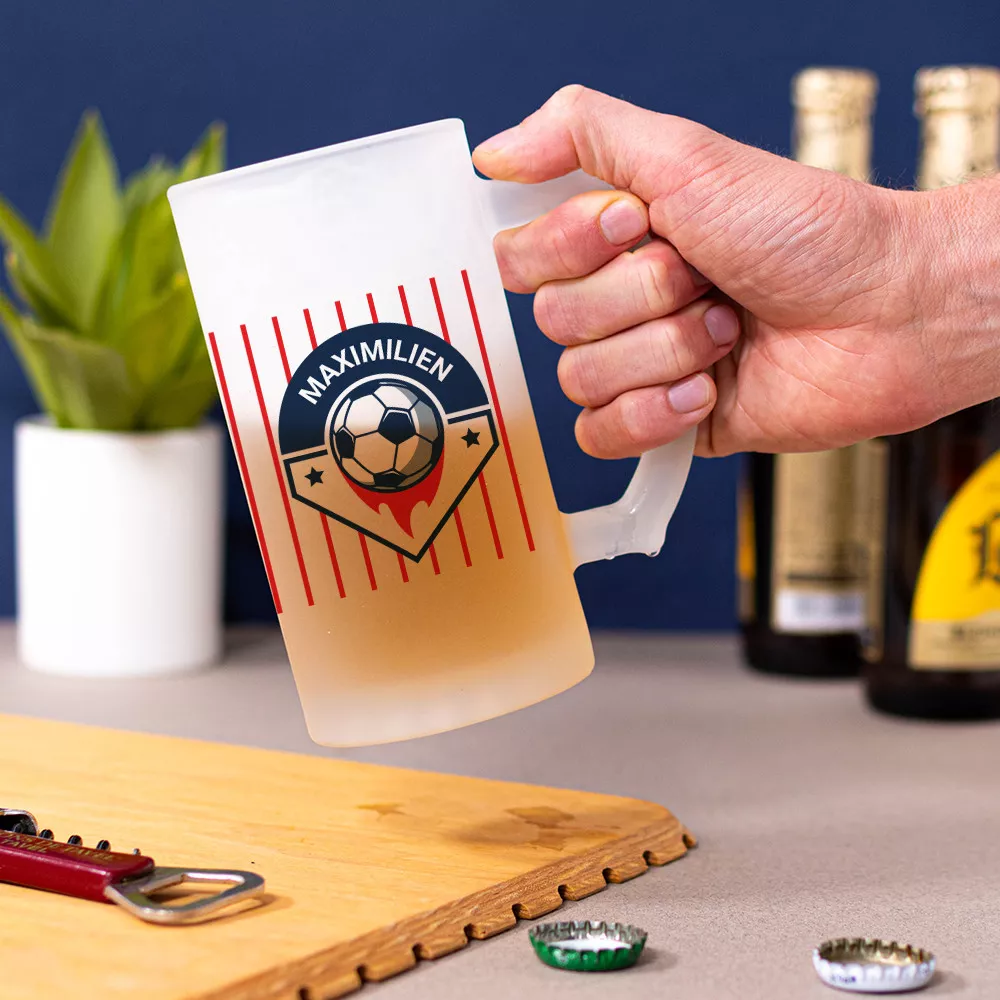 Bierkrug Fußball zum Personalisieren