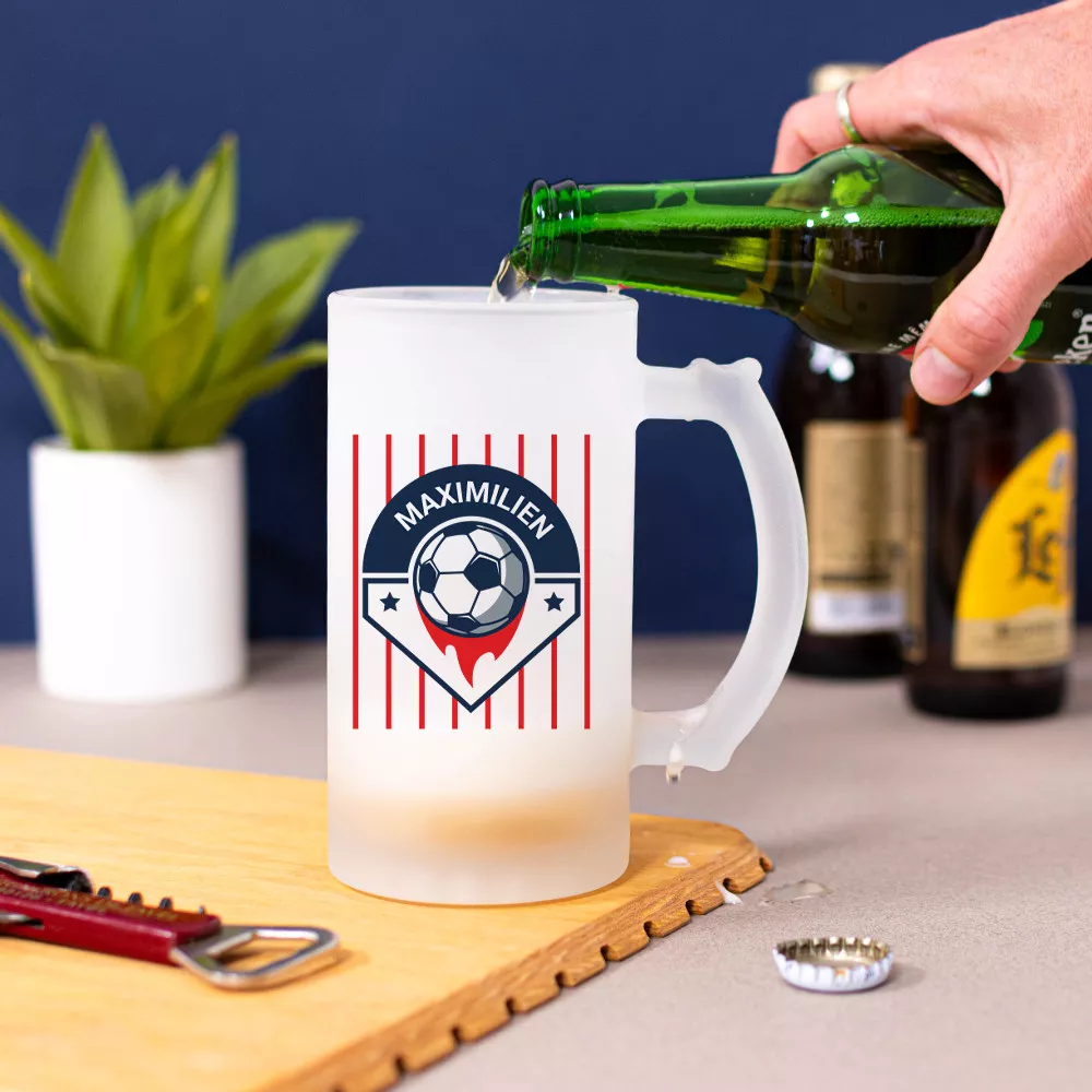 Bierkrug Fußball zum Personalisieren
