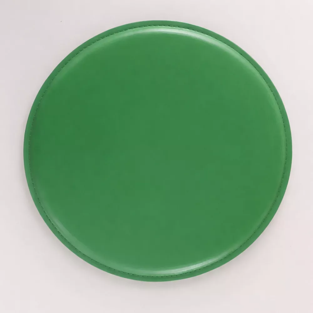 Grüne Kunstleder-Sitzauflage für Kraftpapier-Hocker