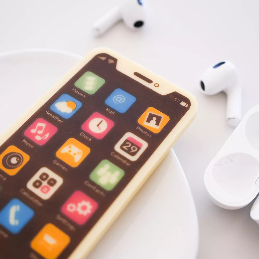 Smartphone aus weißer Schokolade 40 g