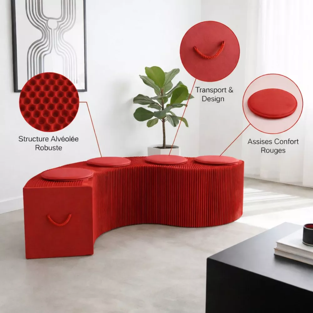 Klappbare Kraftbank 150 cm Rot
