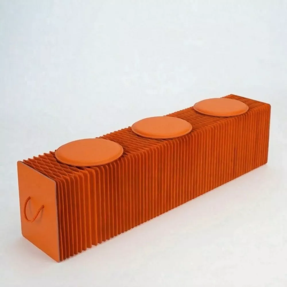 Faltbare Kraftpapier-Bank 150 cm Orange