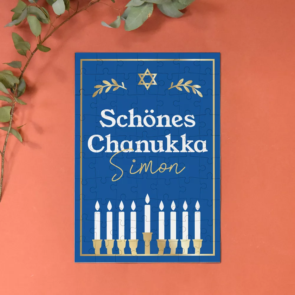 Personalisierbares A4-Puzzle zu Chanukka