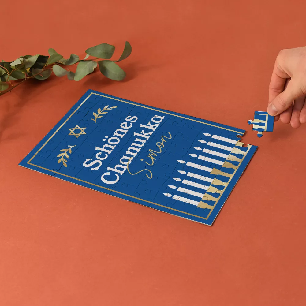 Personalisierbares A4-Puzzle zu Chanukka