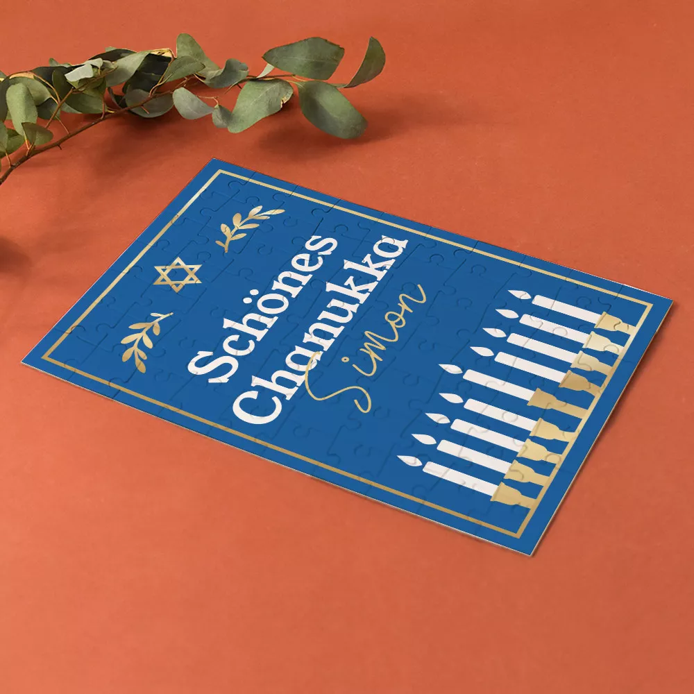 Personalisierbares A4-Puzzle zu Chanukka