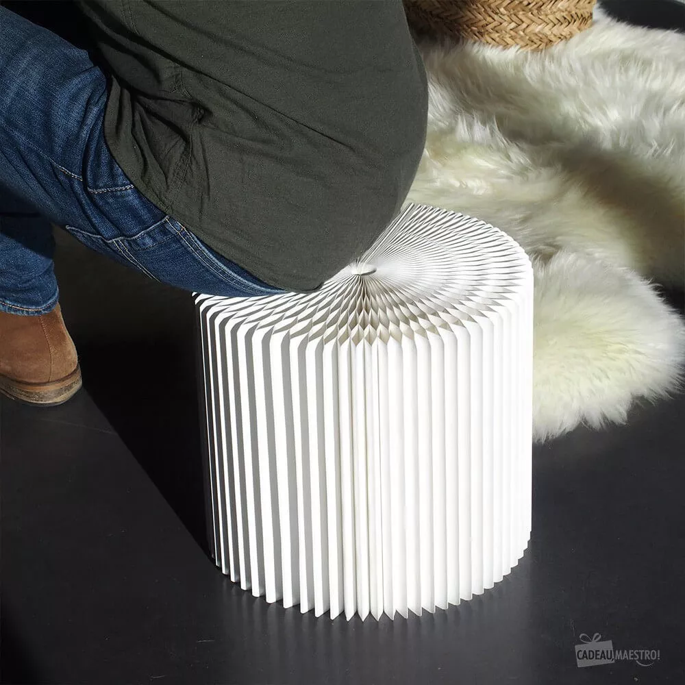 Faltbarer Kraftpapier-Hocker Weiß 28 cm