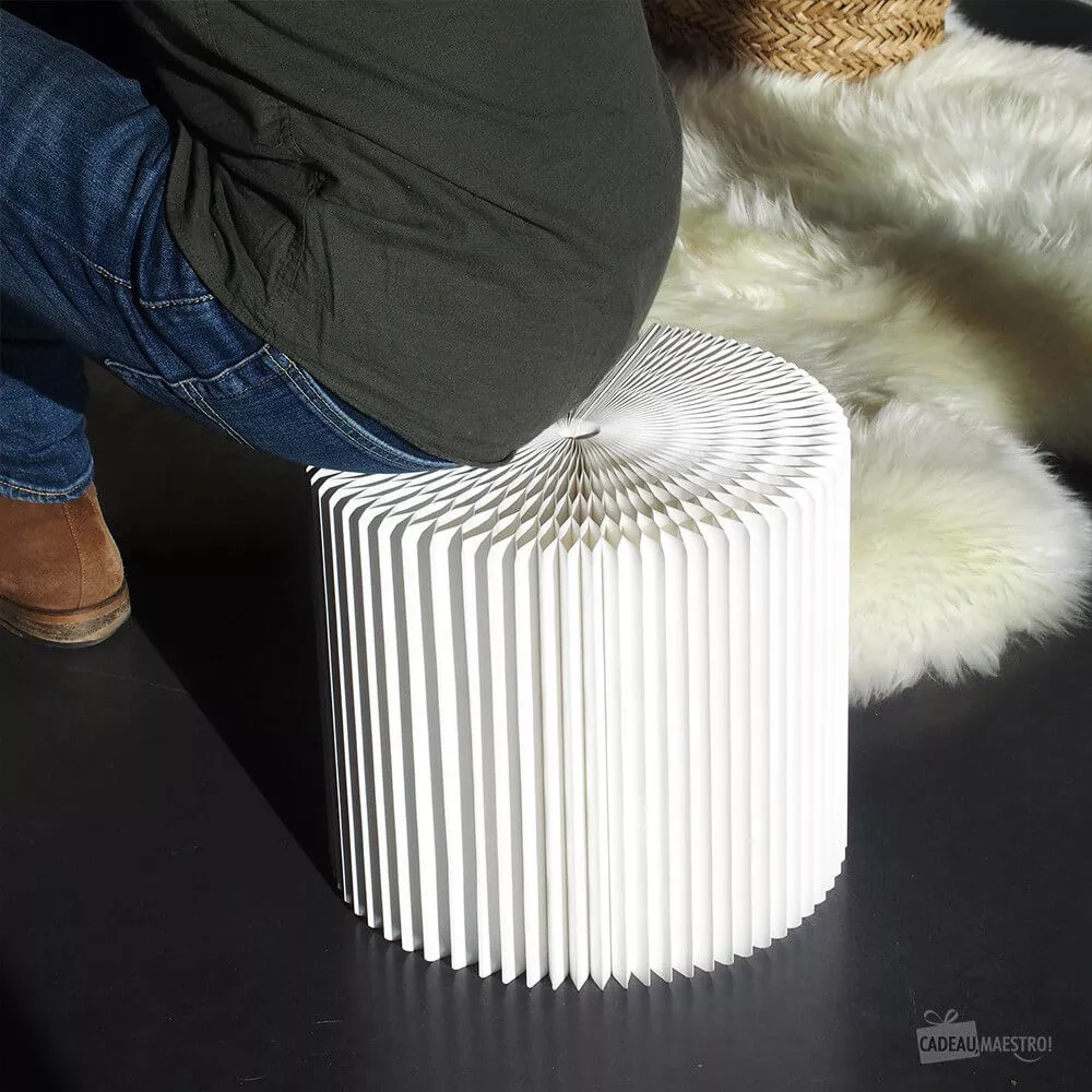 Faltbarer Kraftpapier-Hocker Weiß 28 cm