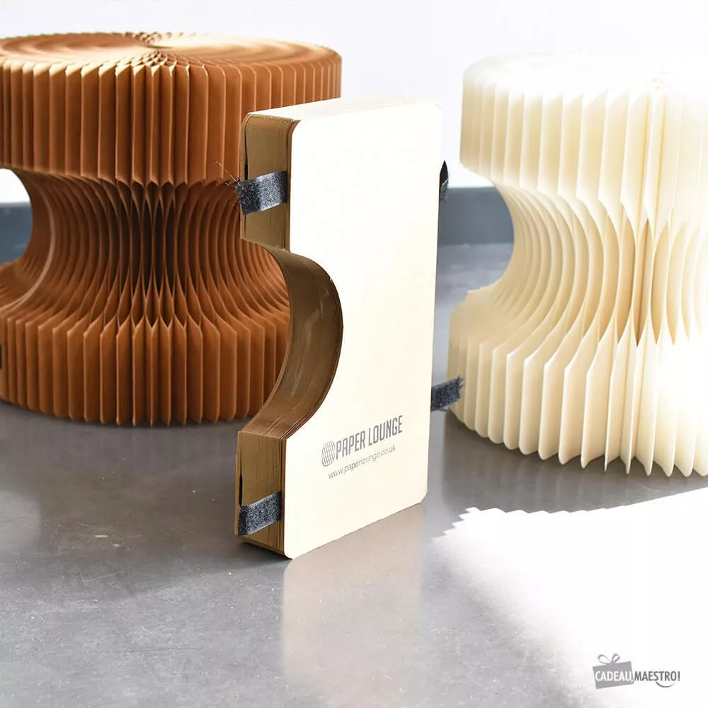 Kompakter faltbarer Design-Hocker aus Kraftpapier Weiß 28 cm