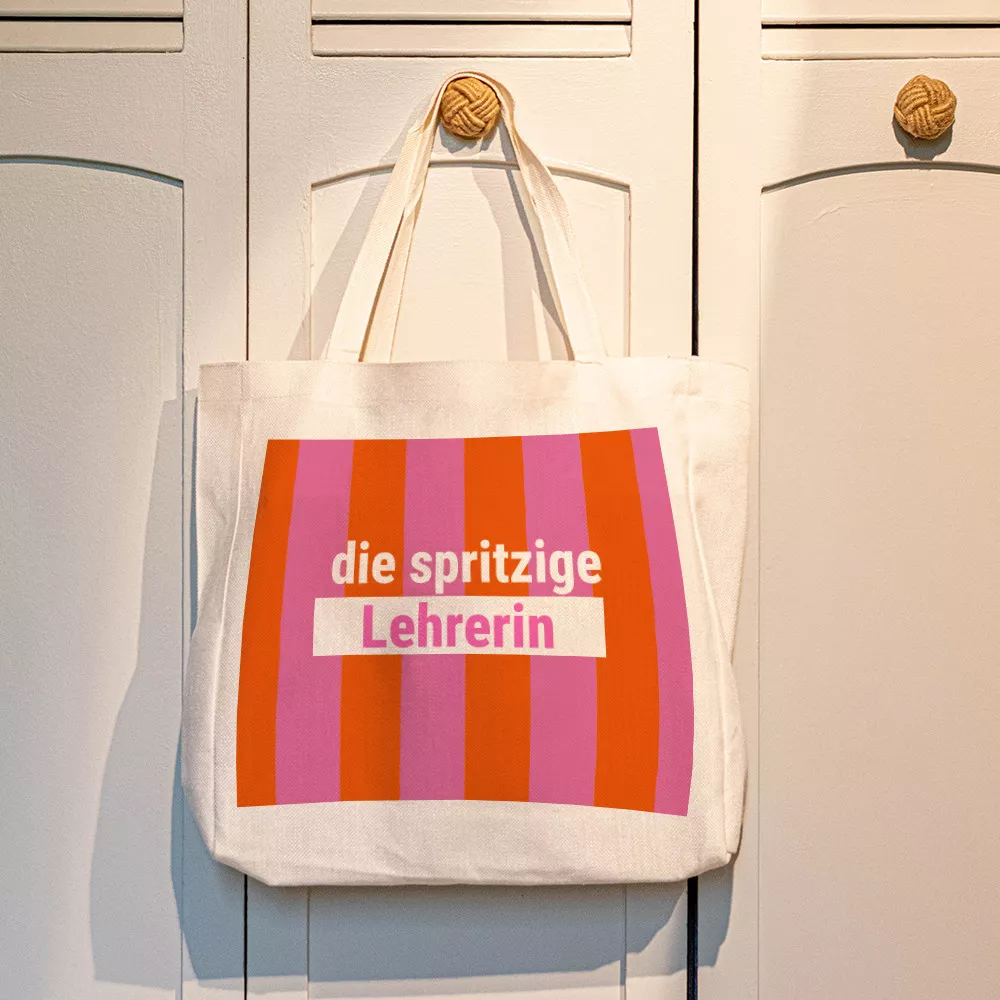 Personalisierbarer Shopper Tote Bag Sprudelnde Lehrerin