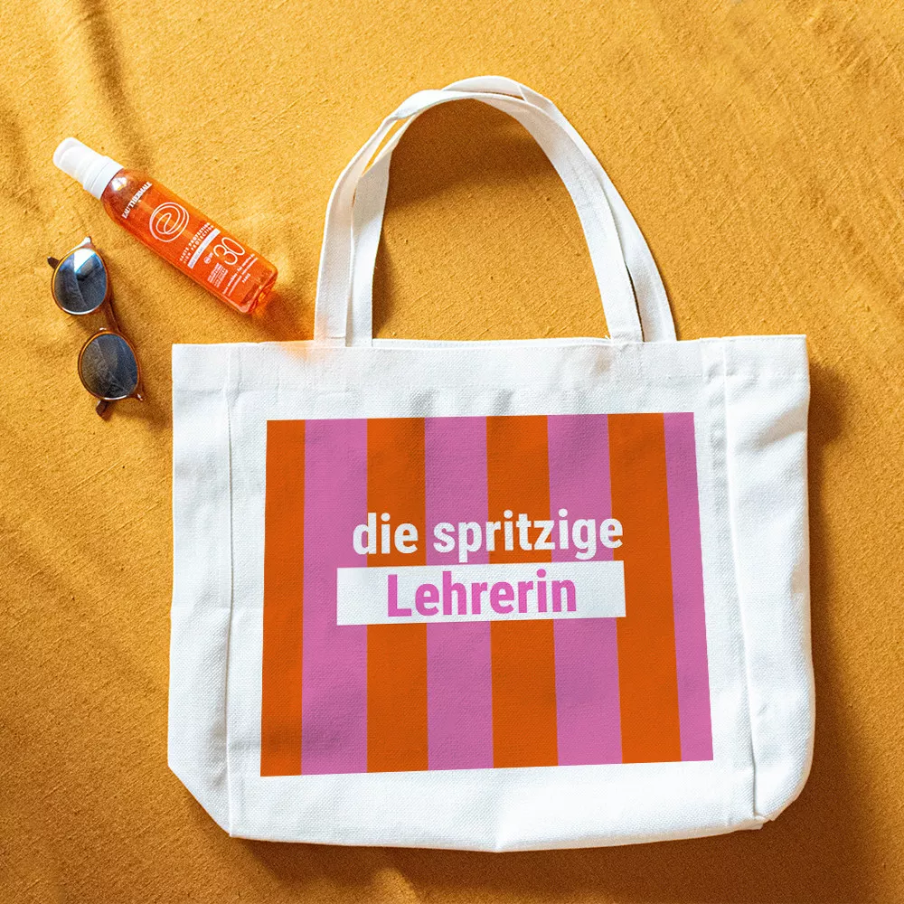 Personalisierbarer Shopper Tote Bag Sprudelnde Lehrerin