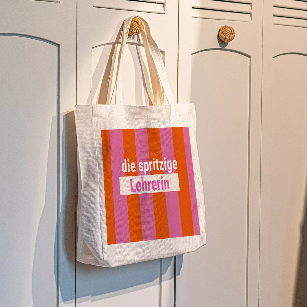 Personalisierbarer Shopper Tote Bag Sprudelnde Lehrerin