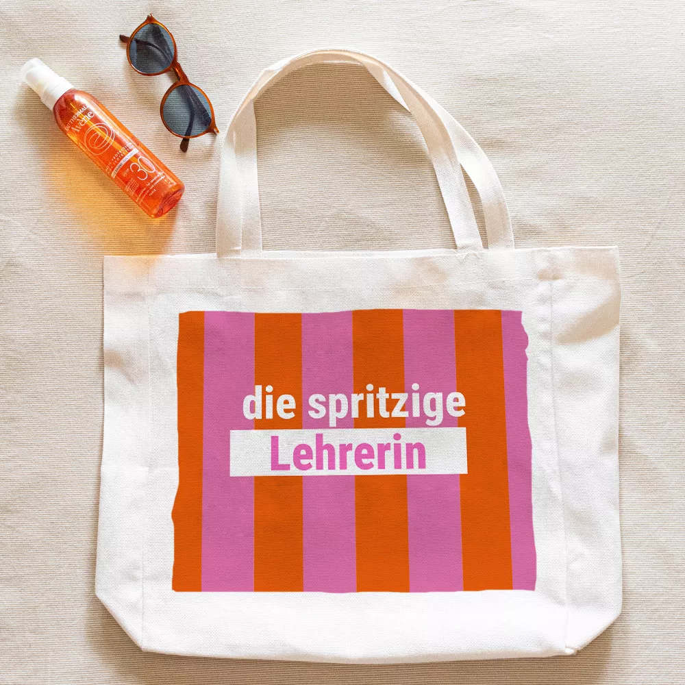 Personalisierbarer Shopper Tote Bag Sprudelnde Lehrerin