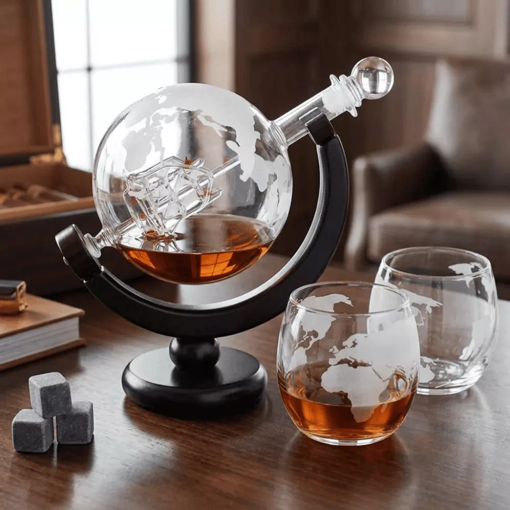 Set Dekanter Globe und Gläser (x2) Mundua