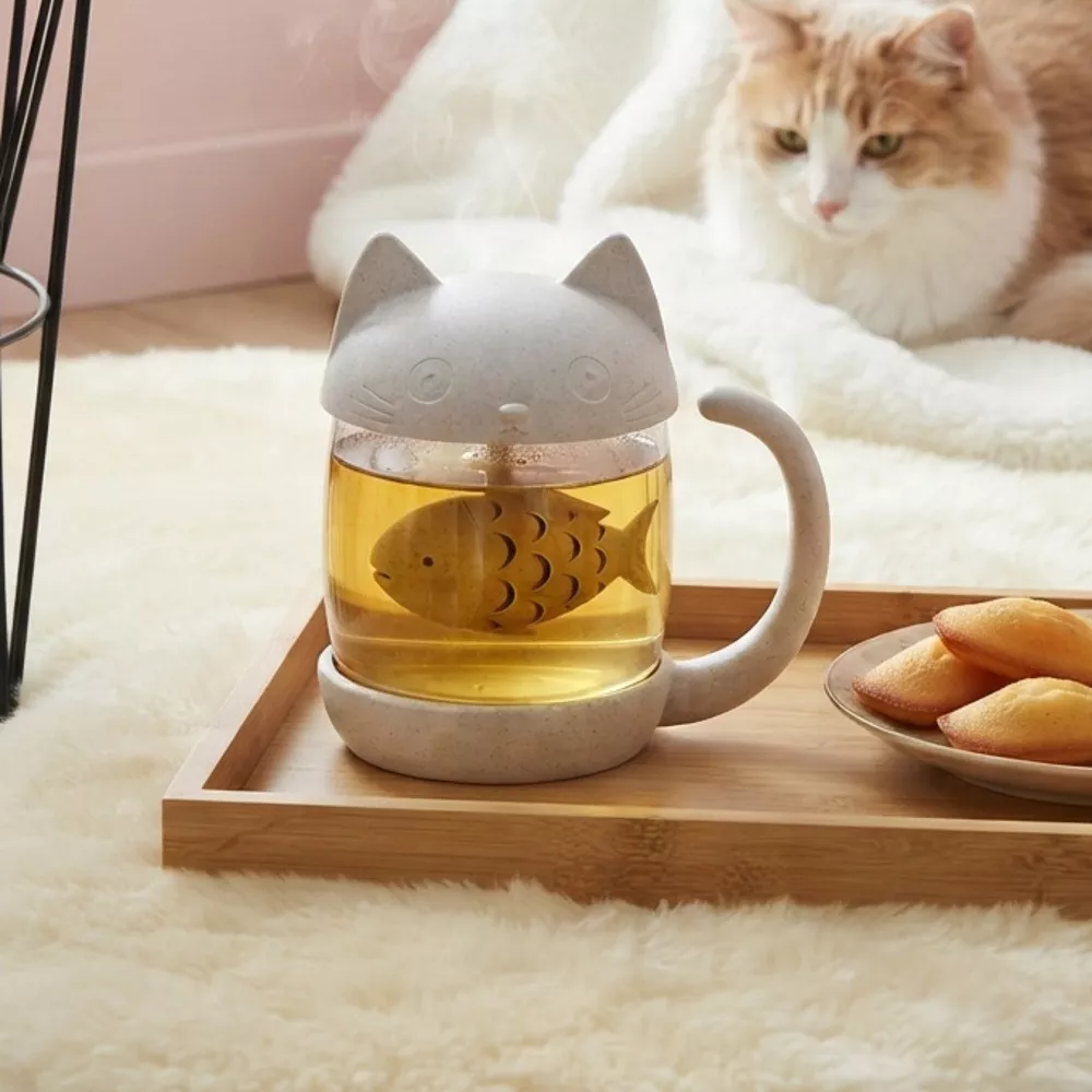 Tasse Teesieb aus Glas - Katze