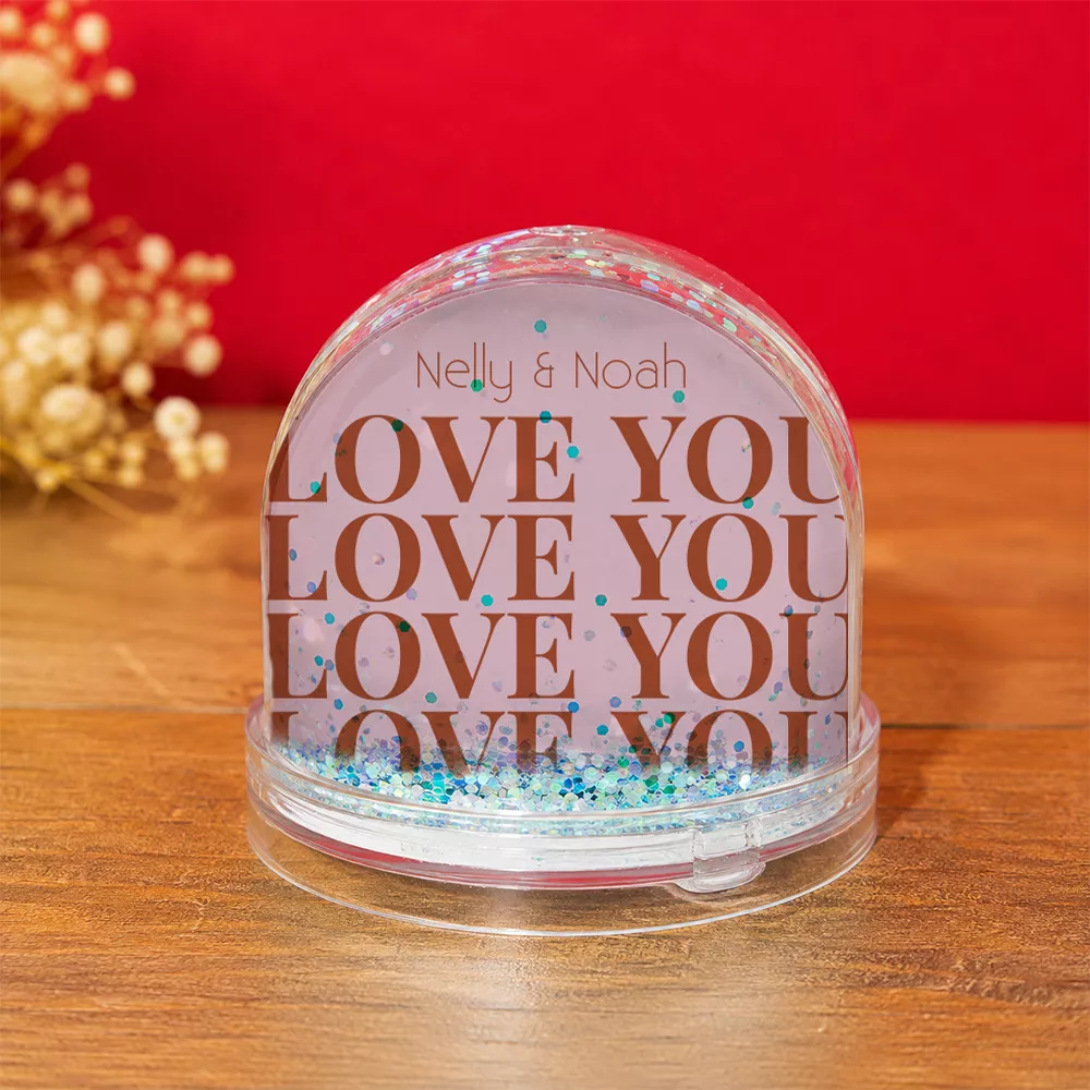 Schneekugel Love You zum Personalisieren