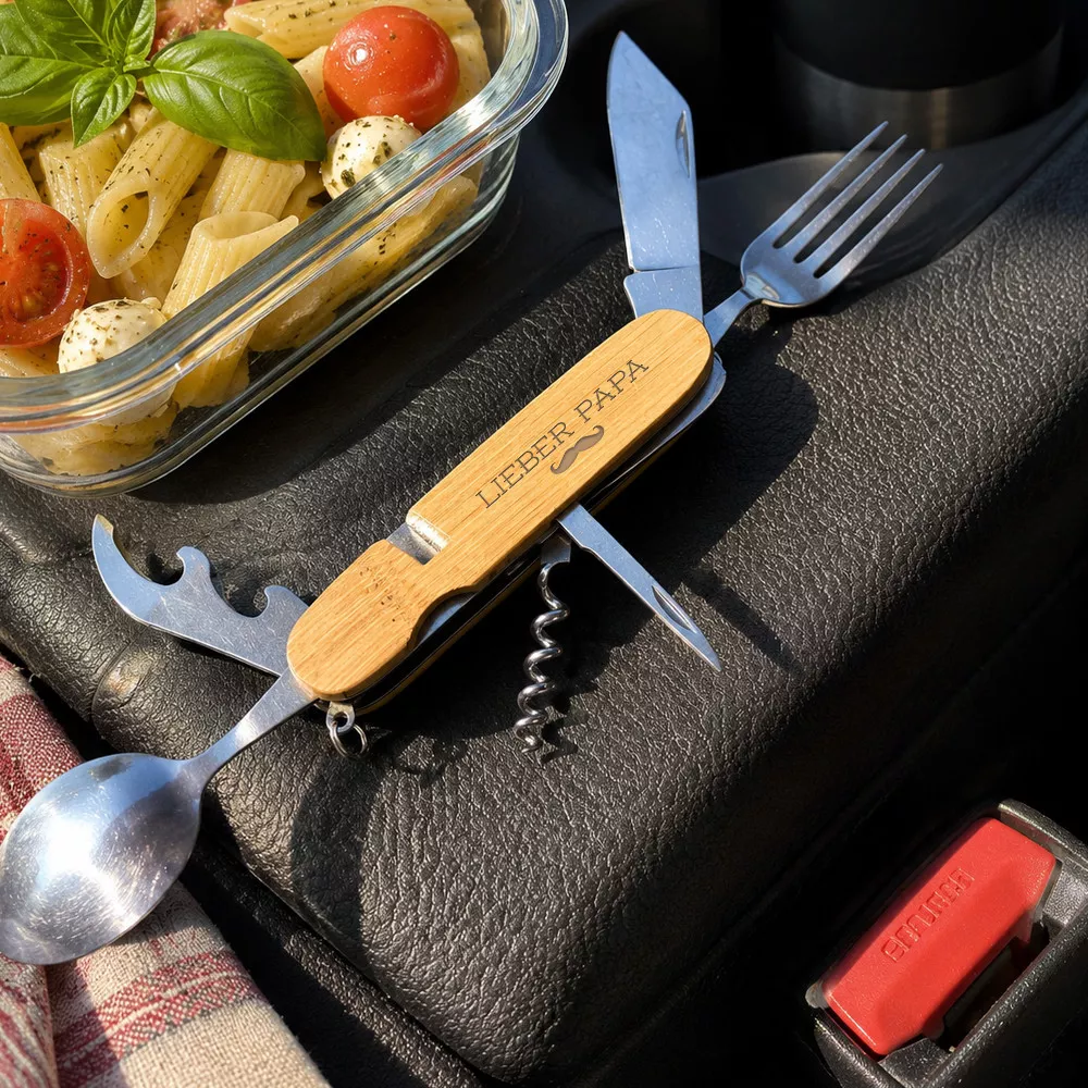 Personalisierbares Schweizer Taschenmesser Camping Papa