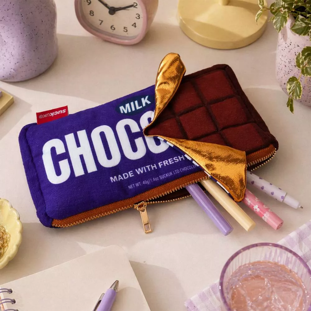 Plüschmäppchen in Schokoladentafel-Form