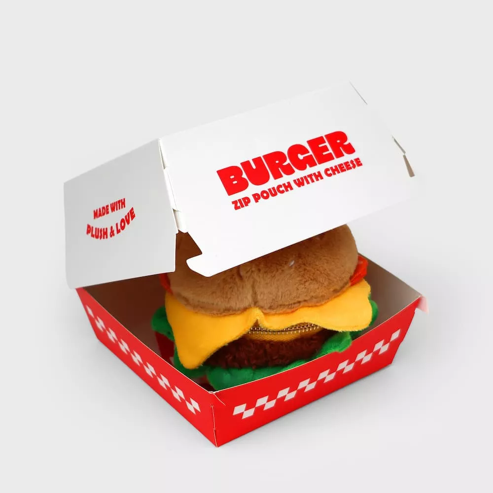 Plüsch-Burger-Etui mit Reißverschluss