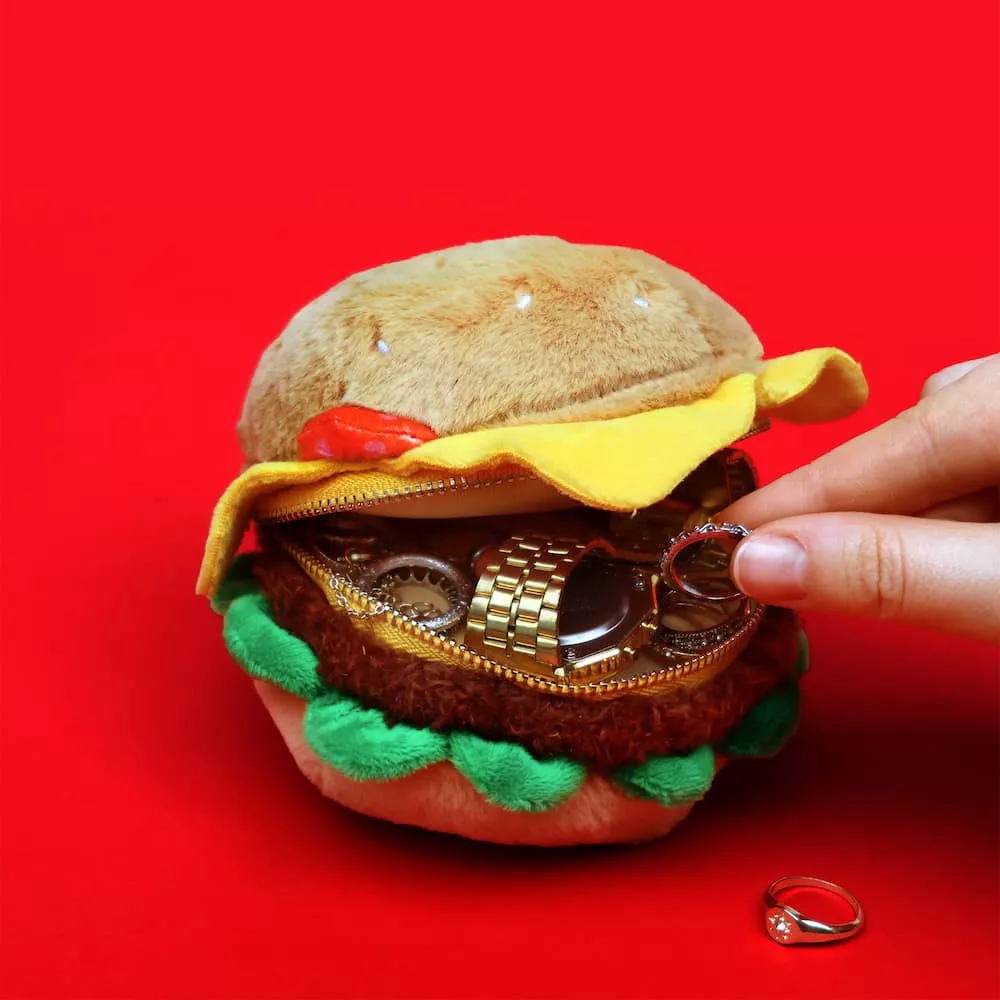 Plüsch-Burger-Etui mit Reißverschluss