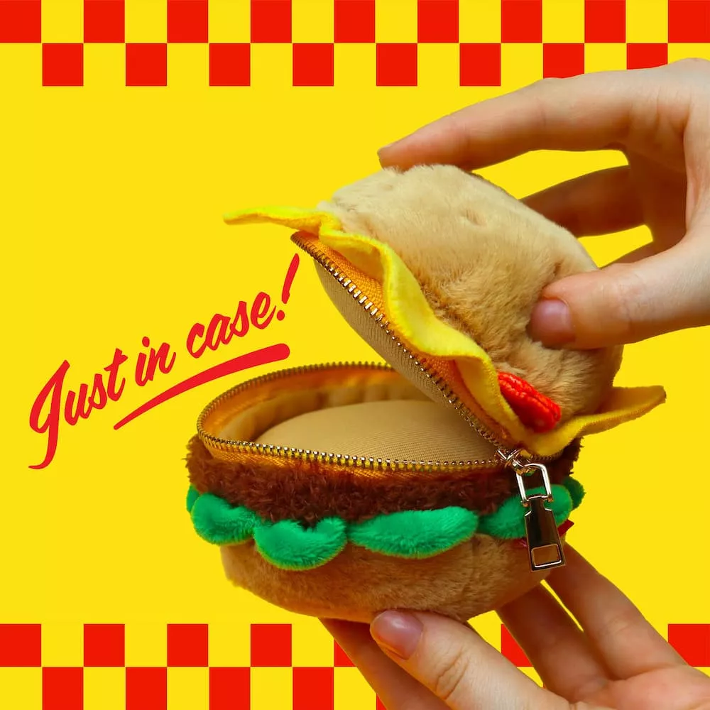 Plüsch-Burger-Etui mit Reißverschluss