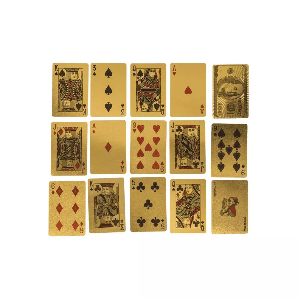 Goldene Dollar-Spielkarten (54 Karten)