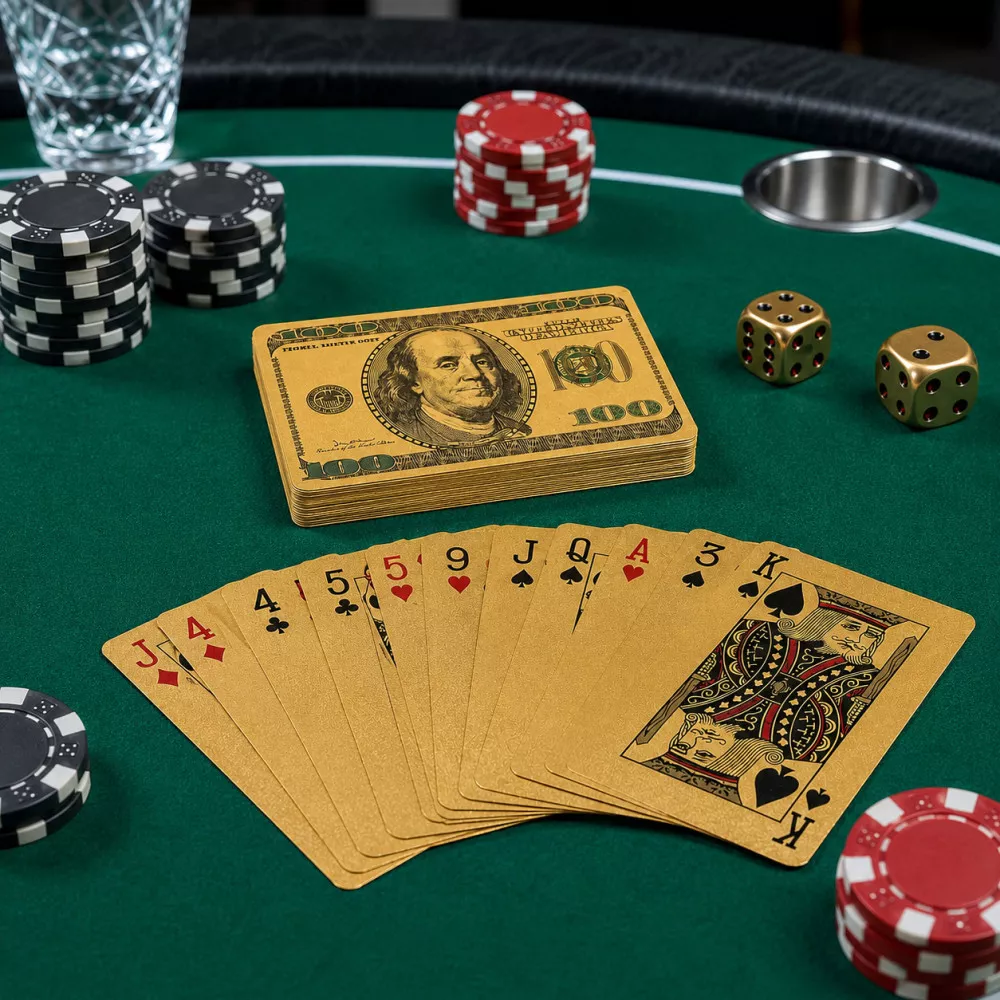 Goldene Dollar-Spielkarten (54 Karten)
