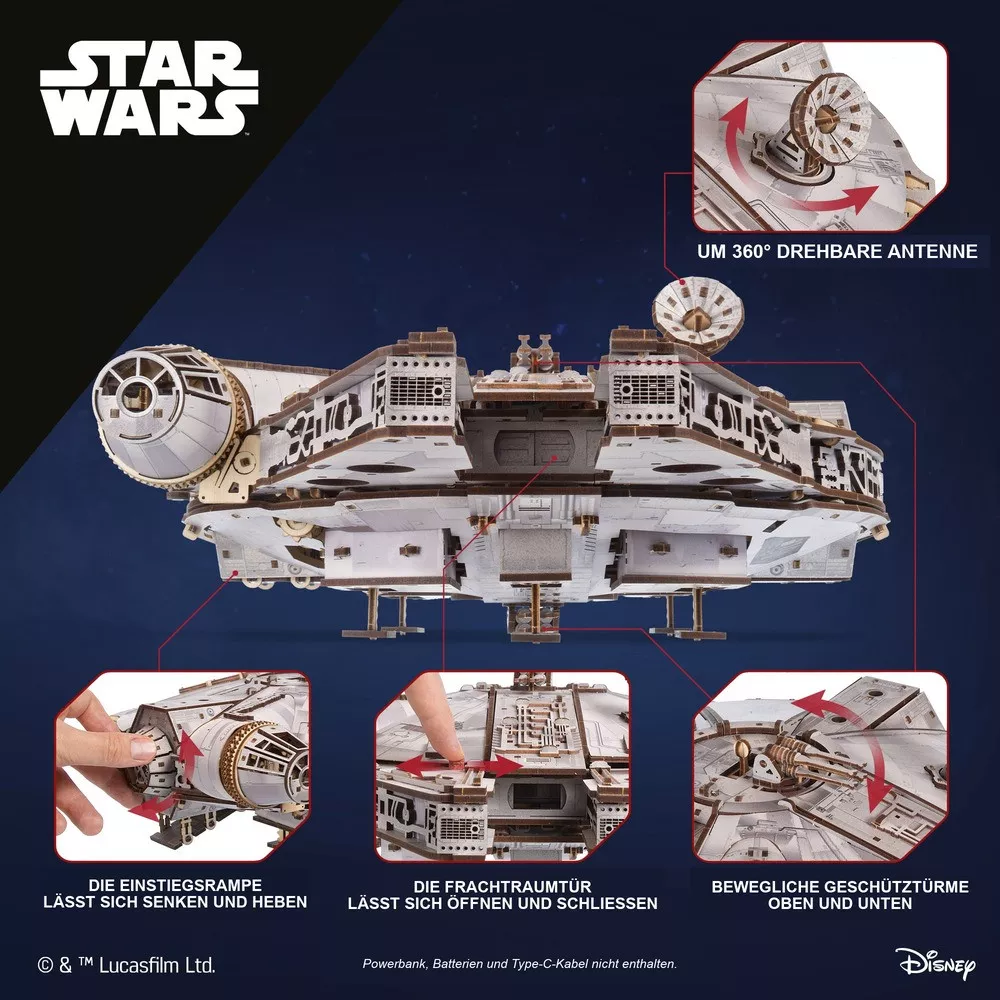 3D-Holzbausatz Millennium Falke Star Wars von Ugears